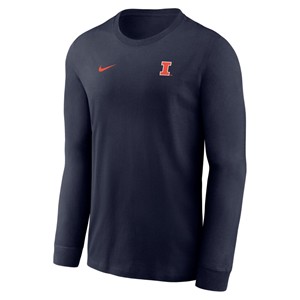 Illinois Nike Block I Dri-Fit L/S T-Shirt - main view